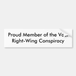 広大な右翼の陰謀の誇り高いメンバー バンパーステッカー