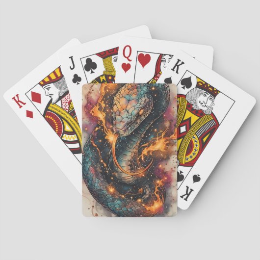 広大な宇宙を伴うコズミック・サーペント トランプ (裏面)
