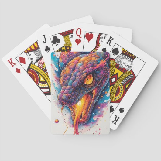 広大な宇宙を持つ鮮やかな宇宙ヘビ トランプ (裏面)