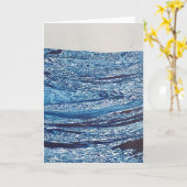 広大な海マーブルアート カード (黄色い花)