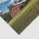 広大な赤い馬小屋と巨大な穀物サイロ 薄葉紙 (詳細)