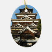 広島の城の広島城、広島、日本 セラミックオーナメント (裏面)