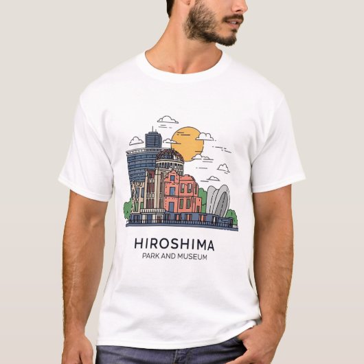 広島公園と博物館 Tシャツ (正面)