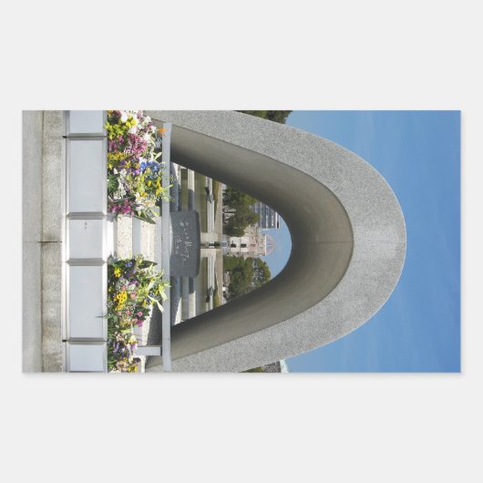 広島平和記念碑 長方形シール (正面)
