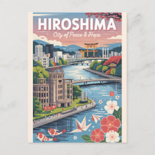 広島日本レトロ旅行ポスターアート シーズンポストカード