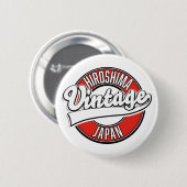 広島日本ヴィンテージスタイルロゴ 缶バッジ (正面&裏面)