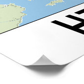 広島県広島地図 ポスター (角)