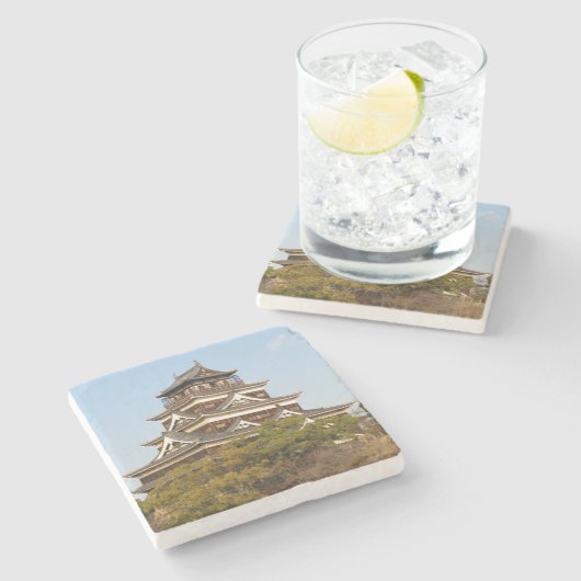 広島県広島城広島城 ストーンコースター (横)