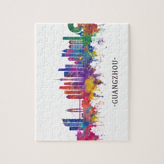 広州中国スカイライン ジグソーパズル (縦)