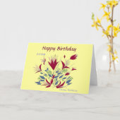 広東および英語の誕生日 カード (黄色い花)