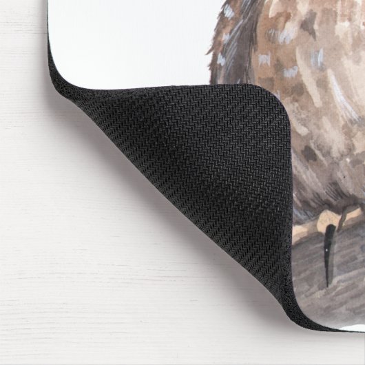 広目フクロウ野生生物水彩画 マウスパッド (コーナー)