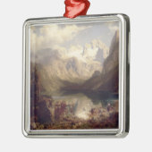 広範な高山湖の景色1862年(cの油 メタルオーナメント (左)