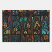 広範囲に及ぶカラフル枝のある生命の木 ラッピングペーパーシート (正面2)