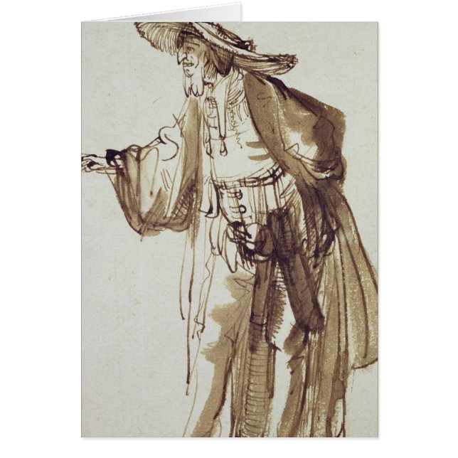 広縁を付けられた帽子を持つ俳優 (正面)