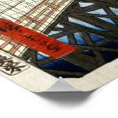 広重が新大橋橋を渡る夕立 ポスター (角)