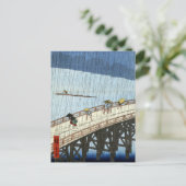広重が新大橋橋を渡る夕立 ポストカード (スタンド正面)