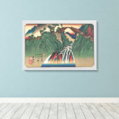広重による「野尻の伊奈川橋の眺め」 キャンバスプリント (インサイチュ (ウッドフロア))