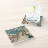 広重の冬の風景日本 ガラスコースター (アングル)