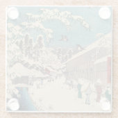 広重の冬の風景日本 ガラスコースター (裏面)