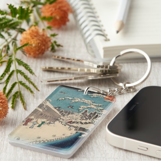 広重の冬の風景日本 キーホルダー (正面右)