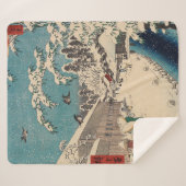 広重の冬の風景日本 シェルパブランケット (正面(横))