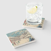 広重の冬の風景日本 ストーンコースター (横)