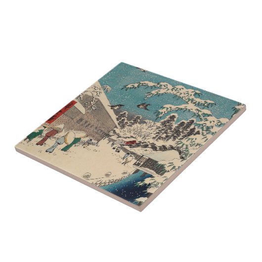 広重の冬の風景日本 タイル (側面)