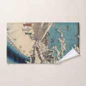 広重の冬の風景日本 バスタオルセット (ハンドタオル)