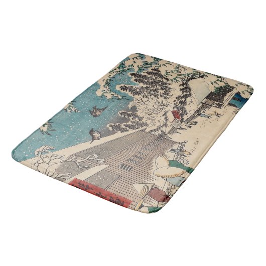 広重の冬の風景日本 バスマット (アングル)