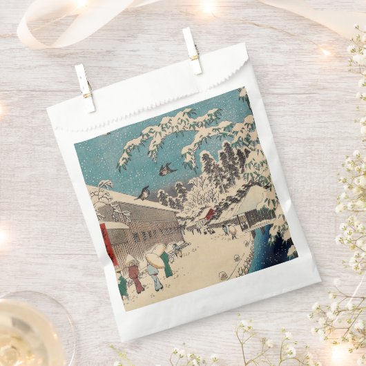 広重の冬の風景日本 フェイバーバッグ (クリップ留めされた状態)