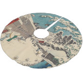 広重の冬の風景日本 ブラッシュドポリエステルツリースカート (アングル)