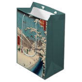 広重の冬の風景日本 ミディアムペーパーバッグ (正面アングル)