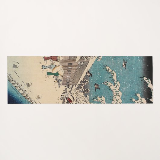 広重の冬の風景日本 ヨガマット (裏面(横))