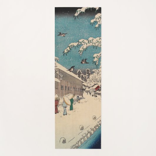 広重の冬の風景日本 ヨガマット (正面)