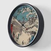 広重の冬の風景日本 壁時計 (傾斜)