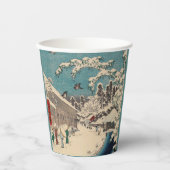 広重の冬の風景日本 紙コップ (正面)