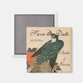 広重の孔雀と牡丹結婚たち マグネット (正面/裏面)