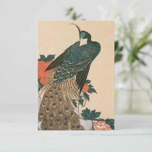 広重の孔雀と牡丹結婚たち 出欠カード (スタンド正面)