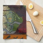 広重の後のファンゴッホのジャポネズリー キッチンタオル (四つ折り)