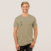広重の朝顔と鳥の絵 オリーブ トライブレンドTシャツ (正面全面)