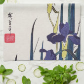 広重の白鷺と花菖蒲 キッチンタオル (折り畳み)