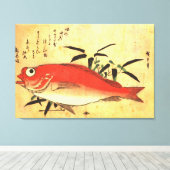 広重の魚カラフルプリント キャンバスプリント (インサイチュ (ウッドフロア))