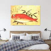 広重の魚カラフルプリント キャンバスプリント (インサイチュ (寝室))