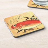 広重の魚カラフルプリント コースター (左側)