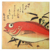 広重の魚カラフルプリント タイル (正面)