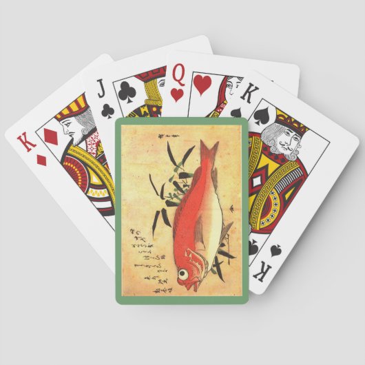 広重の魚カラフルプリント トランプ (裏面)