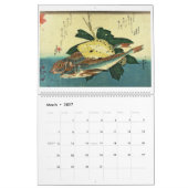 広重の魚日本のプリント カレンダー (3月 2027)