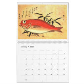 広重の魚日本のプリント カレンダー (1月 2027)