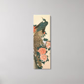 広重の「孔雀と芙蓉」 、日本の美術 キャンバスプリント (正面)