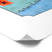 広重コイ水日本の戸橋浮世絵 ポスター (角)